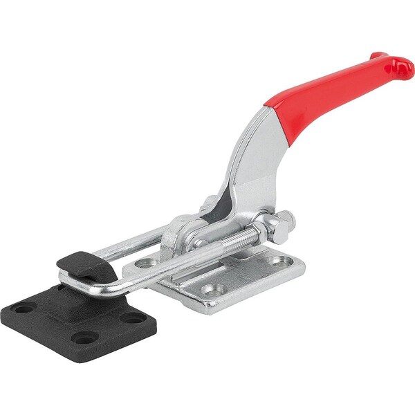 Latch-Action Clamp L1=22, 8 Steel, With Fixed Jaw, Comp:Red